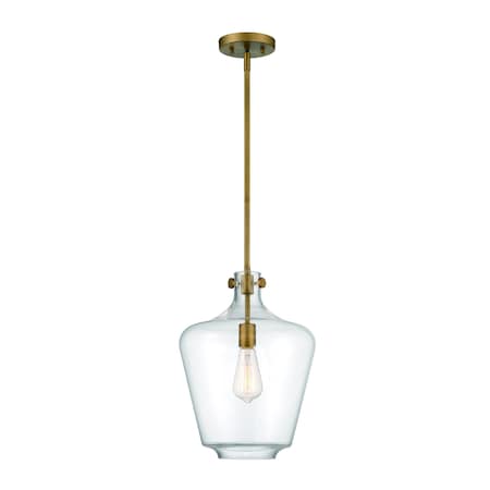 Designers Fountain Day Dream 60 Watt 1 Light Old Satin Brass Pendant with Clear Glass Shade D229M-12P-OSB